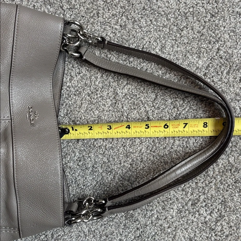 COACH Lexy Fog (Gray) Pebble Leather 3 Compartment Shoulder Bag #F27593 - Picture 16 of 16